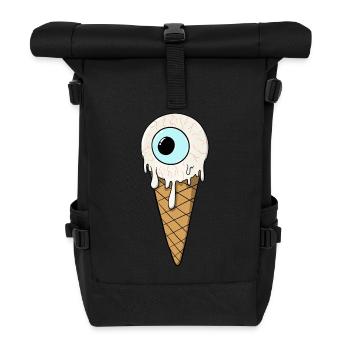 Eyes Cream | Eis | Eiskrem | Eis mit Auge - Rolltop Rucksack - Schwarz - Vorne