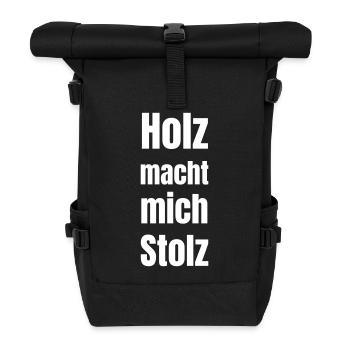 Le bois me rend fier. - Sac à dos roll top - noir - Devant