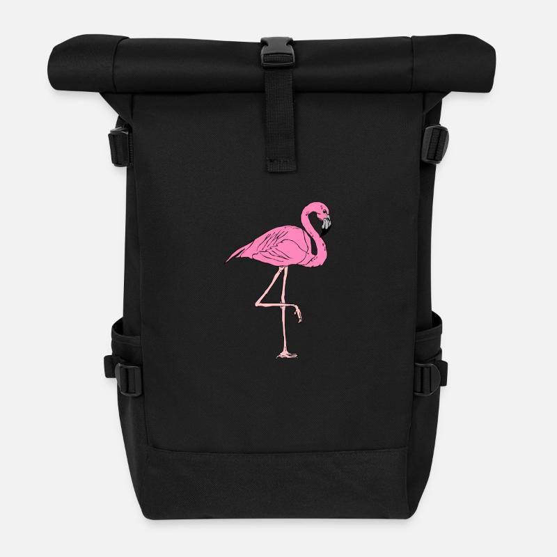 FLAMINGO - Roll Top Backpack - black
