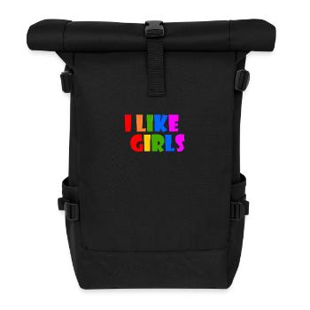 I like girls - Rolltop Rucksack - Schwarz - Vorne