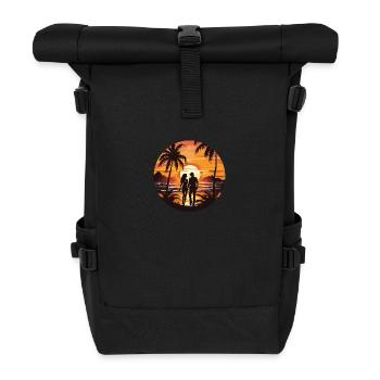 Beach Sunset - Roll Top Backpack - black - Front