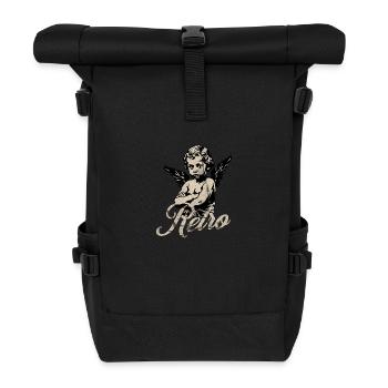 Retro angel, modern Art, Sweet Angel - Rolltop Rucksack - Schwarz - Vorne