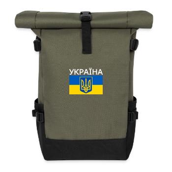 Україна - Rolltop Rucksack - Olive/Schwarz - Vorne