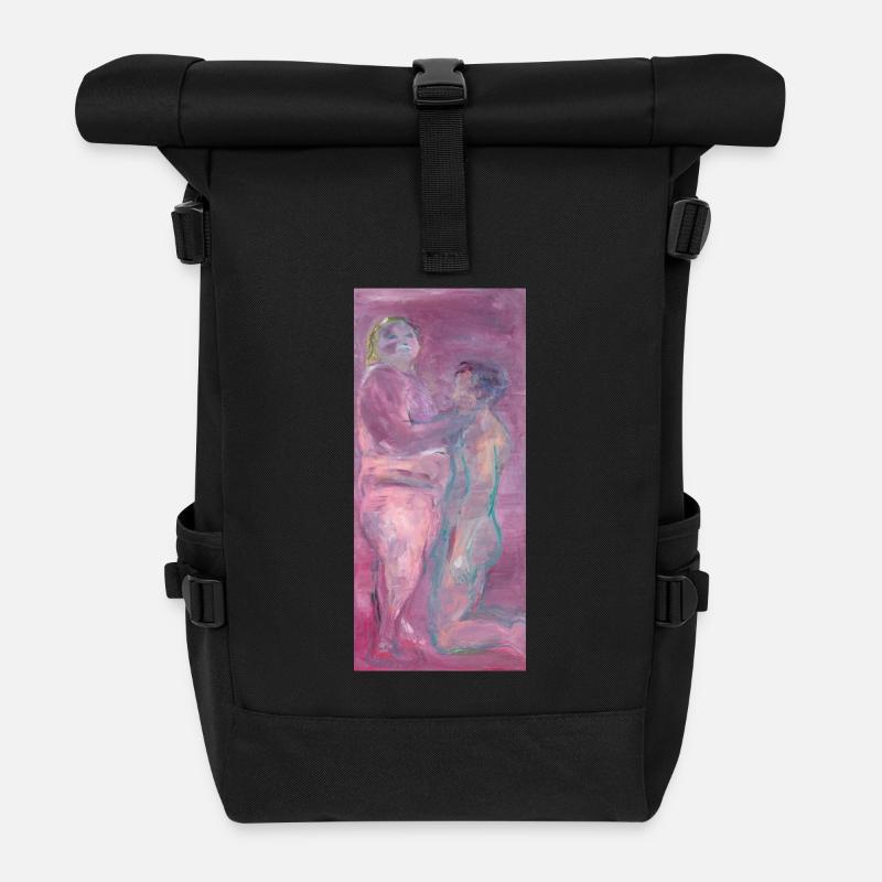 Vertical Oil Painting by Oksana Zmiyevska - Roll Top Backpack - black