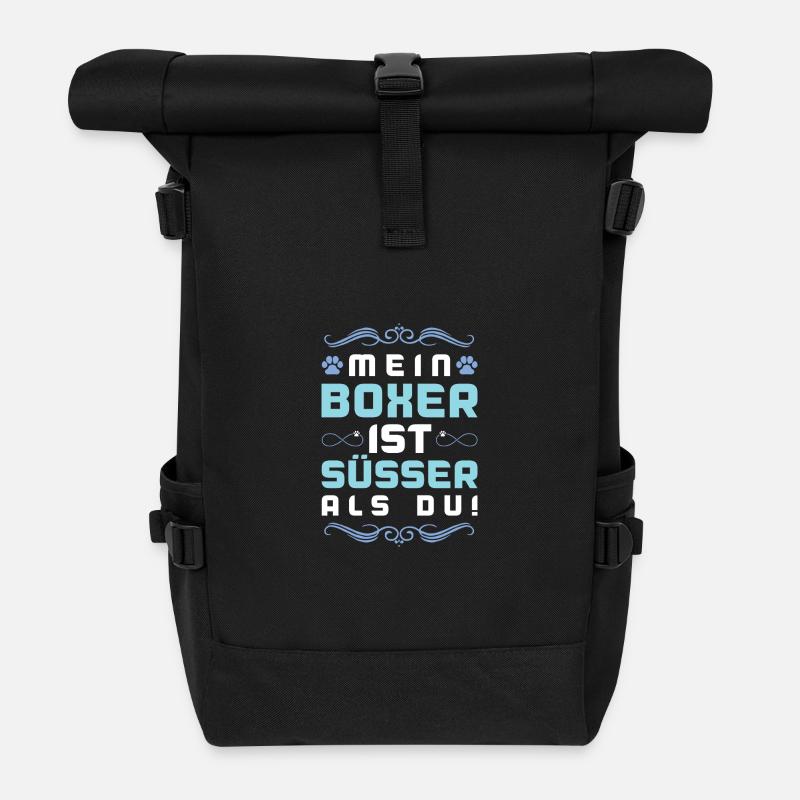 boxer hund spruch - Rolltop Rucksack - Schwarz