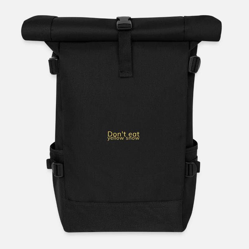 Don't eat yellow snow - Roll Top Backpack - black