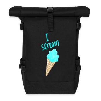 I scream Icecream Eis Fan Eiscreme coole Sprüche - Rolltop Rucksack - Schwarz - Vorne