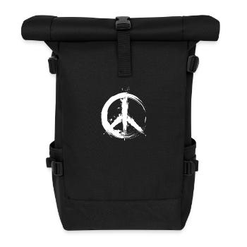 Hippy Peace Symbol Hippie Frieden Freiheit Liebe - Rolltop Rucksack - Schwarz - Vorne