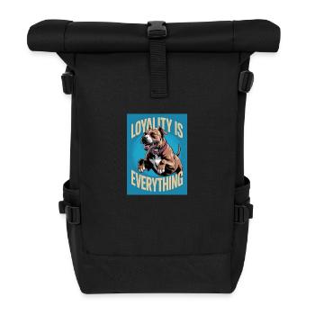 Dogo Canario with "Loyalty is everything" - Roll Top Backpack - black - Front