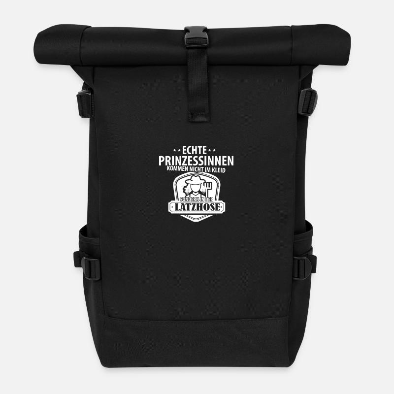 Prinzessin Latzhose - Rolltop Rucksack - Schwarz