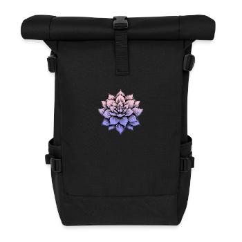 Lotusblüte - Rolltop Rucksack - Schwarz - Vorne