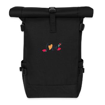 love - Rolltop Rucksack - Schwarz - Vorne