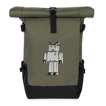 Roboter - Rolltop Rucksack - Olive/Schwarz - Vorne