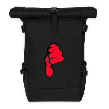 Daumen Runter - Rolltop Rucksack - Schwarz - Vorne