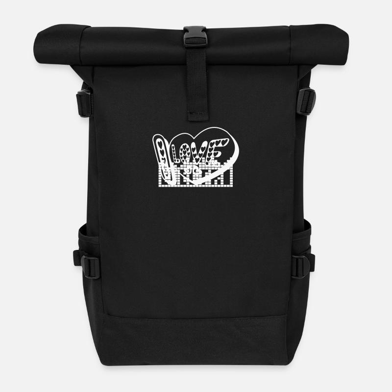 love i - Rolltop Rucksack - Schwarz