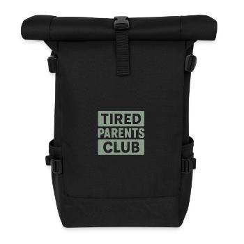 Tired Parents Club - Rolltop Rucksack - Schwarz - Vorne