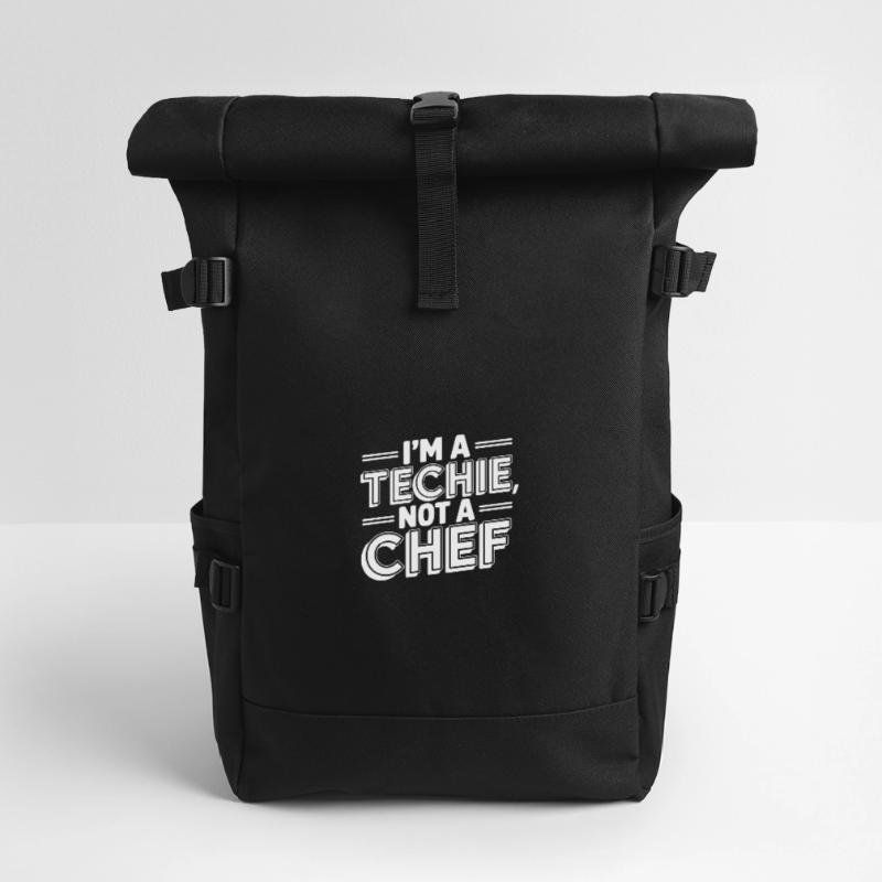 Techie Not a Chef Technician IT Programmer Roll Top Backpack
