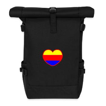 Das Herz der Nordholländischen Flagge Nordholland - Rolltop Rucksack - Schwarz - Vorne