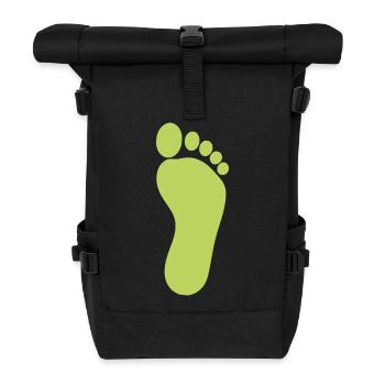 green foot feet foot care podiatrist podiatrist - Roll Top Backpack - black - Front
