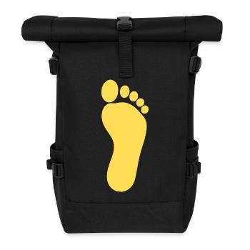 yellow foot feet pedicure pedicure podiatry - Roll Top Backpack - black - Front