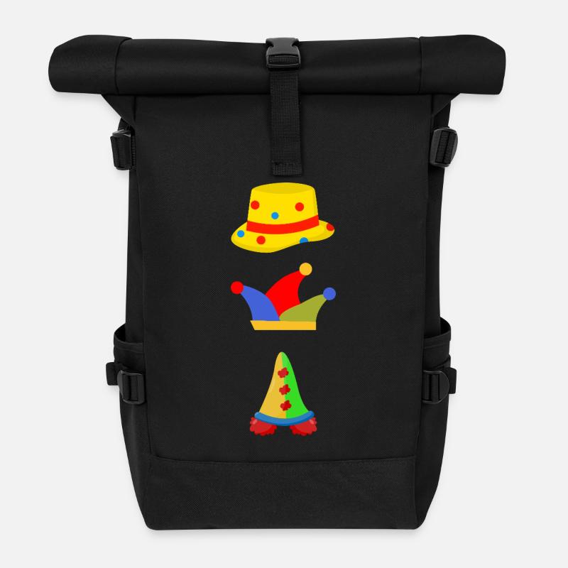 Colorful Fool in the Fragment - Roll Top Backpack - black