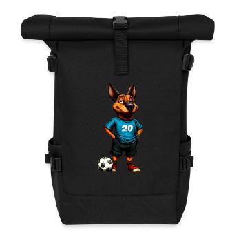 Fussball Hunde - Rolltop Rucksack - Schwarz - Vorne