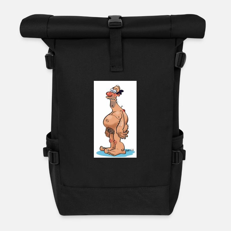 Wally - Roll Top Backpack - black