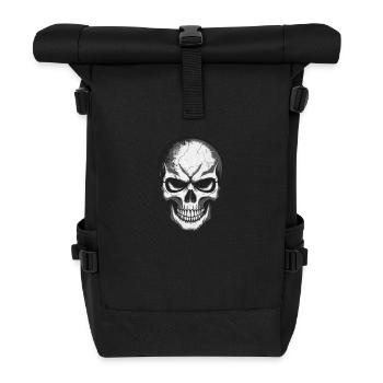 Rockmusik Totenkopf - Rolltop Rucksack - Schwarz - Vorne