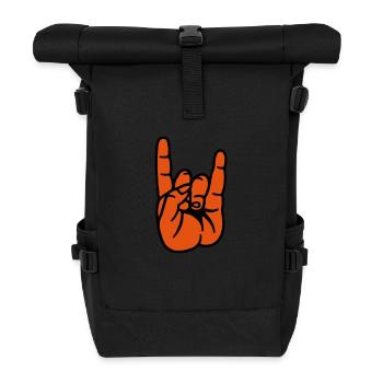 Devil Rock hand - Roll Top Backpack - black - Front