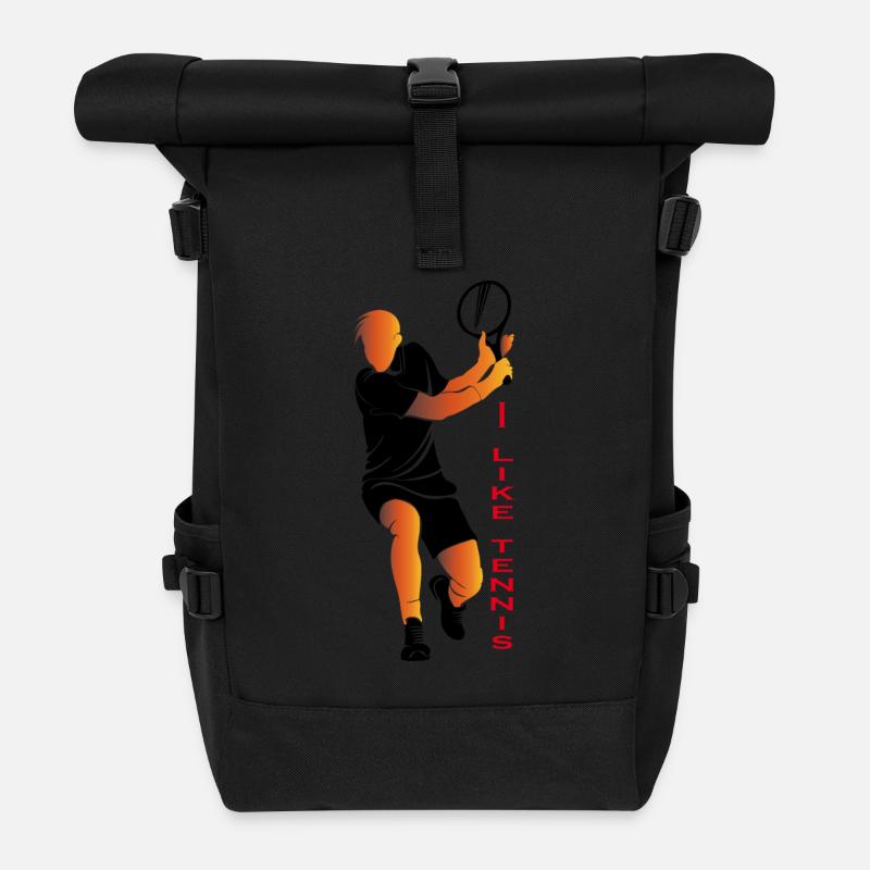 tennis5 - Rolltop Rucksack - Schwarz