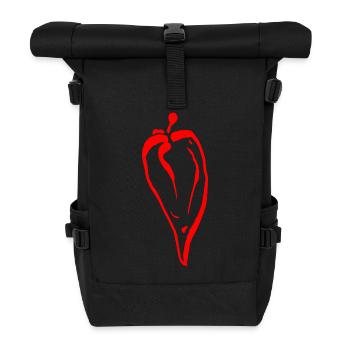 Chilli pepper / chili pepper - Roll Top Backpack - black - Front