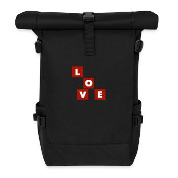 LOVE - Rolltop Rucksack - Schwarz - Vorne