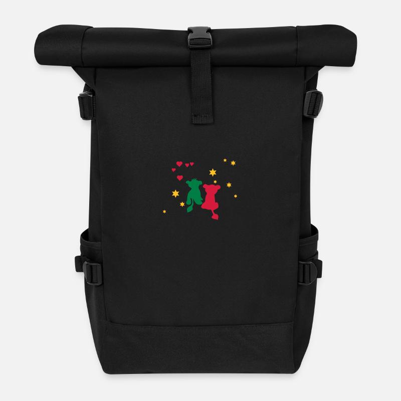 Löwen Liebe, Lion Love, Amor León - Rolltop Rucksack - Schwarz
