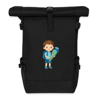 Pupils with avocado school cone - Roll Top Backpack - black - Front