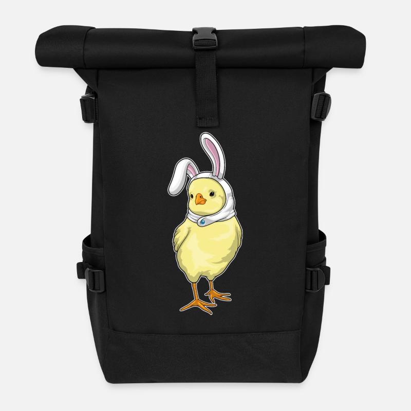 Küken Hase Ostern - Rolltop Rucksack - Schwarz