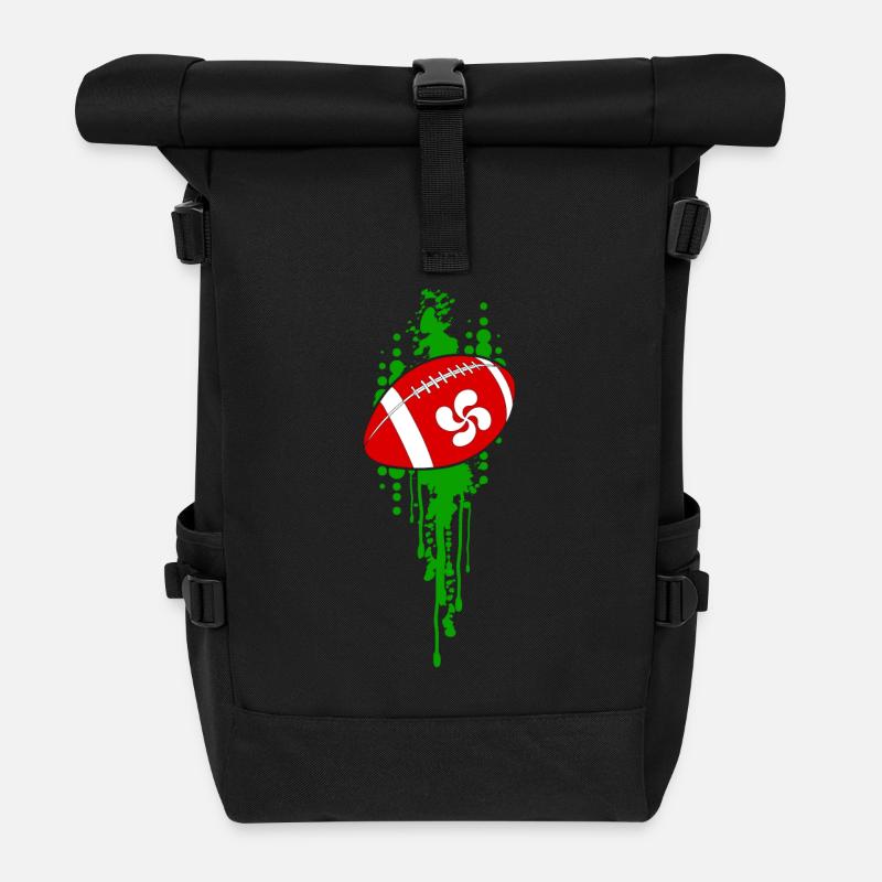 sport basque rugby - Sac à dos roll top - noir