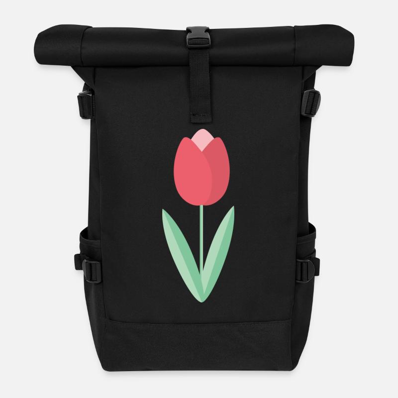 Tulpe - Rolltop Rucksack - Schwarz