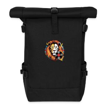 Rockmusik Löwenkopf - Rolltop Rucksack - Schwarz - Vorne