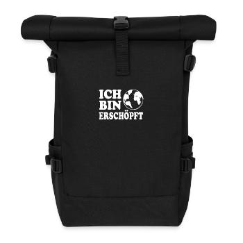 ich bin erschöpft - Rolltop Rucksack - Schwarz - Vorne
