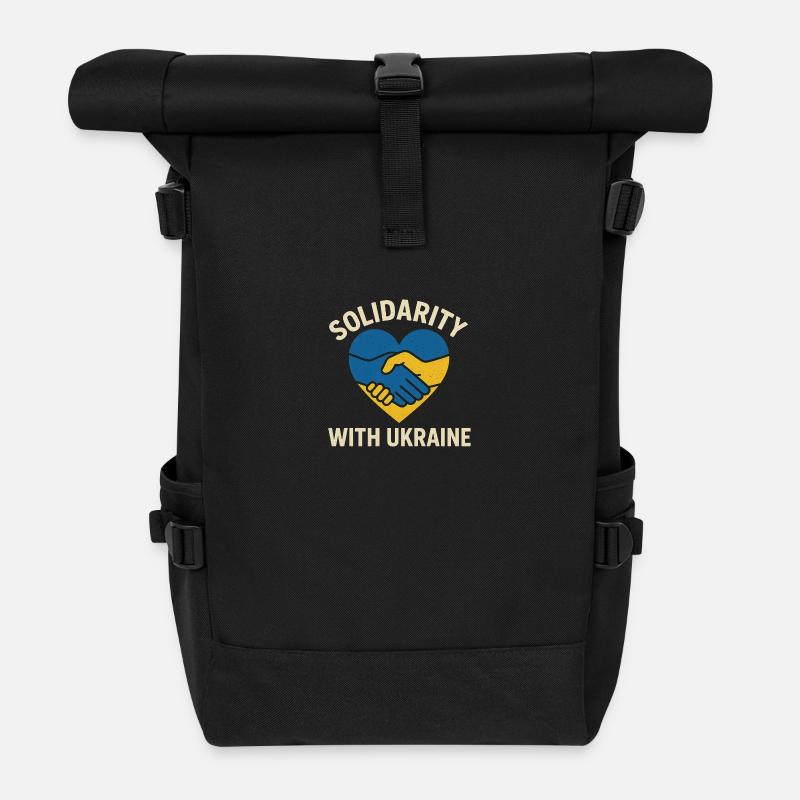 Solidarité avec l’Ukraine - Sac à dos roll top - noir