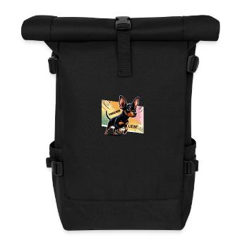 Pinscher Liebe Hund - Rolltop Rucksack - Schwarz - Vorne