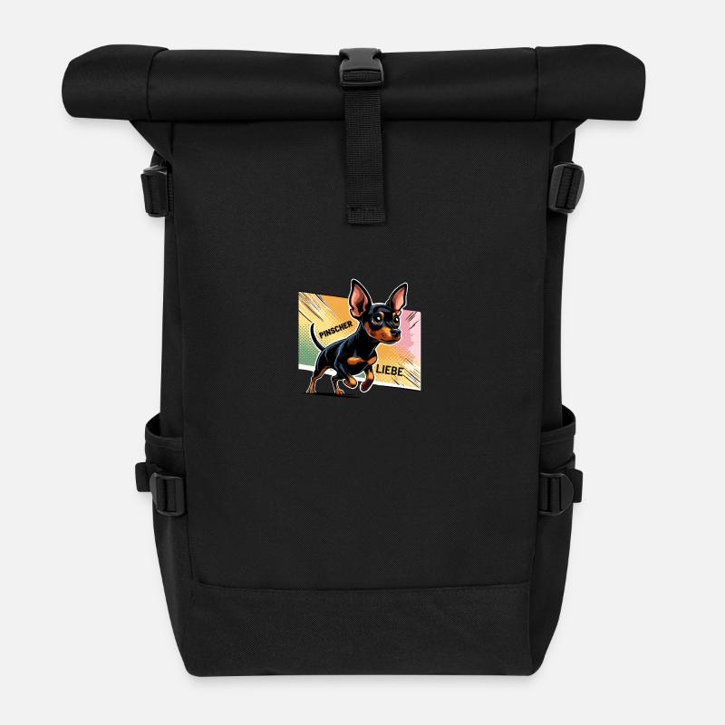 Pinscher Liebe Hund - Rolltop Rucksack - Schwarz