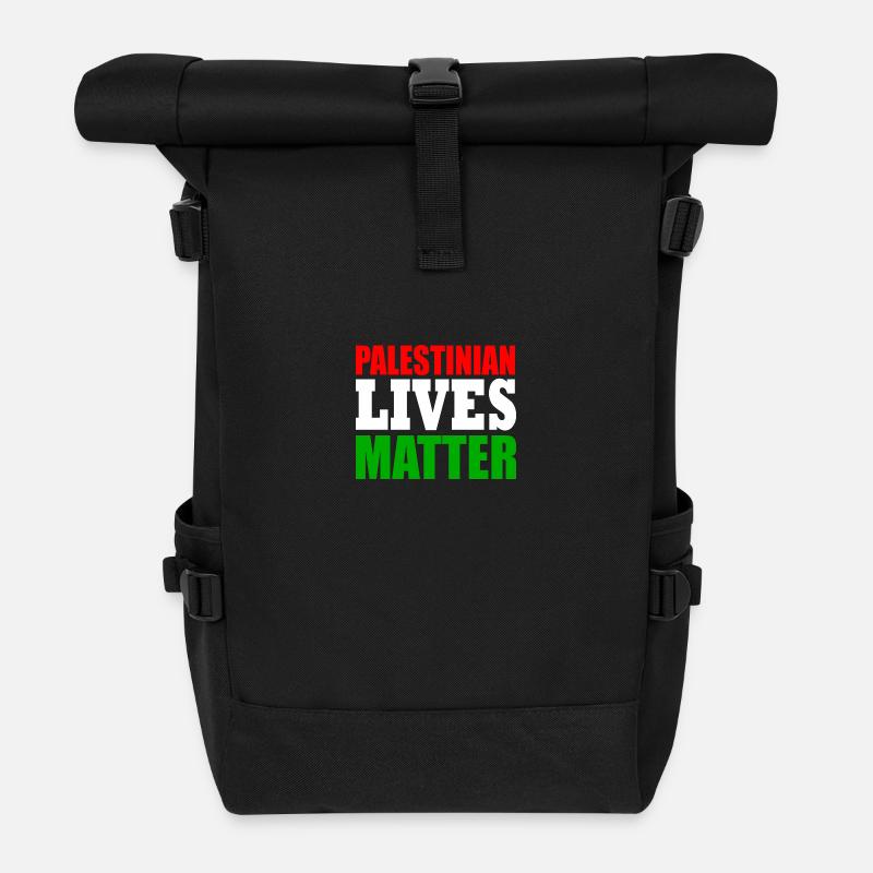 palestinian lives matter - Roll Top Backpack - black