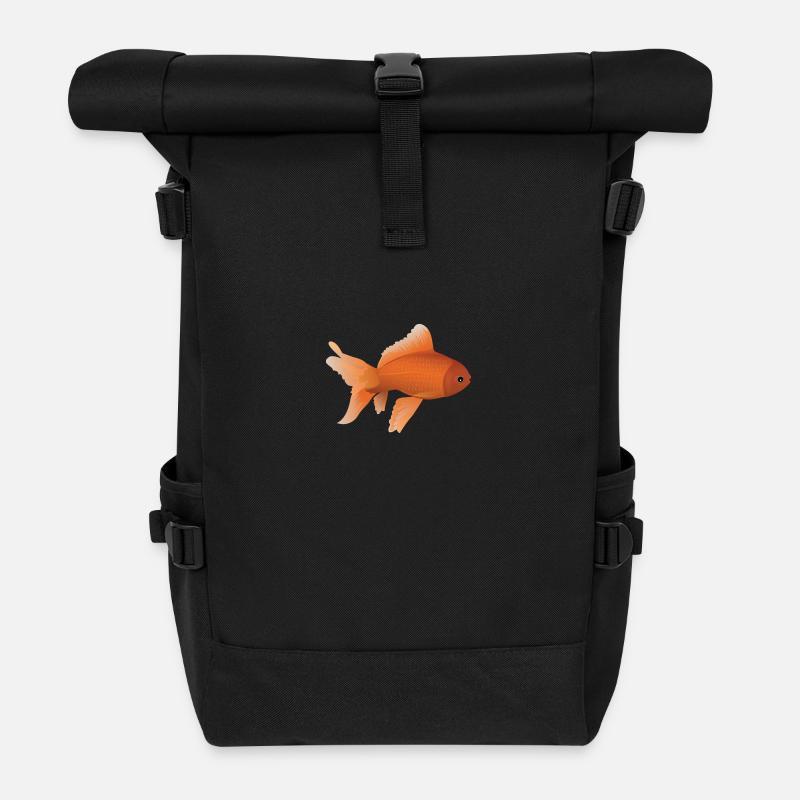 Poisson Rouge - Sac à dos roll top - noir