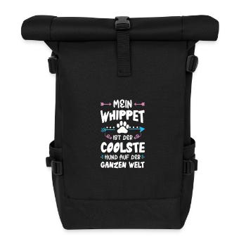 Whippet Dog Saying - Roll Top Backpack - black - Front