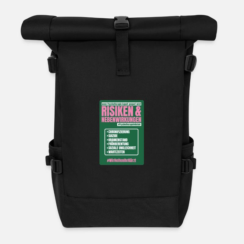 PSYCHO_03 - Rolltop Rucksack - Schwarz
