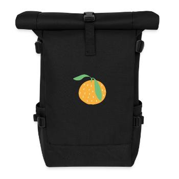 Orange - Rolltop Rucksack - Schwarz - Vorne