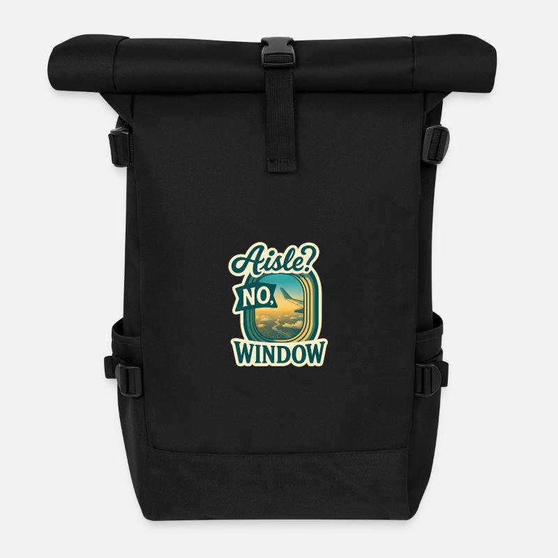 aisle-window - Roll Top Backpack - black