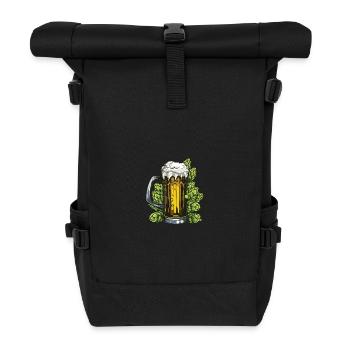 Hopfen Bierglas - Rolltop Rucksack - Schwarz - Vorne
