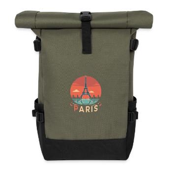Cercle du coucher de soleil à Paris - Sac à dos roll top - olive/noir - Devant